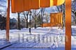 Photo of The Gates at Cedar Hill in Central Park, New York City, Christo and Jeanne-Claude, photography of 'The Gates, Central Park, New York City, 1979-2005' copyright Carl Heilman II, Brant Lake, New York
