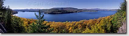 Adirondack lakes murals and panoramas - Schroon Lake fall panorama