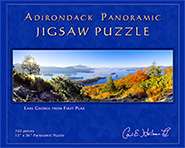Reflections at Dawn puzzle, Adirondack Puzzle, Panoramic Puzzle, Hornbeck Canoe Puzzle, Adirondack Gifts, Carl Heilman