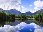 Summer Reflections at Marcy Dam, Adirondack Vistas calendar, Adirondack nature photos by Carl Heilman II, Adirondack pictures, Marcy Dam prints, Adirondack nature photography, High Peaks panoramas