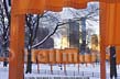 Photo of first light near Sheep Meadow at The Gates in Central Park, New York City, Christo and Jeanne-Claude, photograph of The Gates, Central Park copyright Carl Heilman II