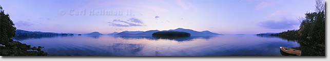 Dome Island, Bolton Landing panorama of Lake George