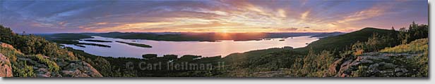 Pilot Knob Sunset over Lake George  panorama - Lake George murals and framed fine art prints