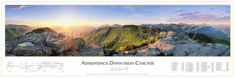 Adirondack Mountains & Panoramas - High Nature Photography Panorama from Cascade - Poster of the Adirondack Mountains