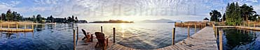 Lake George, New York - Adirondack nature photography panoramic image screensaver